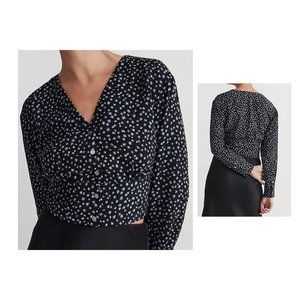 Madewell V-Neck Button-Front Shirt Size S NWT